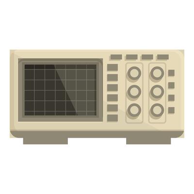 Detailed illustration of an oldfashioned oscilloscope, isolated on white