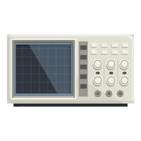 Detailed illustration of a classic analog oscilloscope, isolated on a white background vector