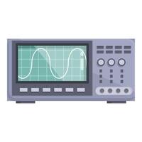 Flat design of a digital oscilloscope used for signal analysis in electronics vector