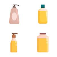 Set of soap and shampoo bottles vector