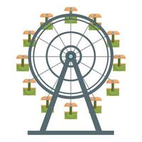 Flat design of a colorful ferris wheel against a white background vector