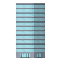 Flat design illustration of a contemporary, multistory office building with blue windows vector