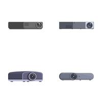 Set of modern projectors on white background vector