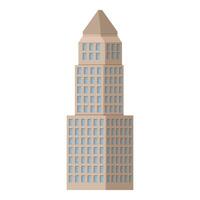 Flat design illustration of a tall modern skyscraper building vector