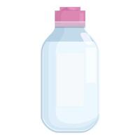 vacío el plastico agua botella con rosado gorra vector