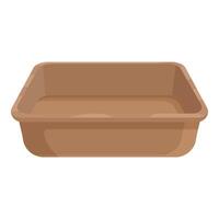 Illustration of a simple empty brown plastic basin on a white background vector