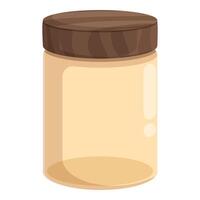 image of a clear jar with a blank label and brown lid, isolated on white vector
