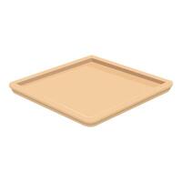 Empty wooden tray on white background vector