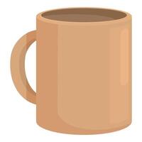 graphic of a plain brown coffee mug with a handle, isolated on a white background vector