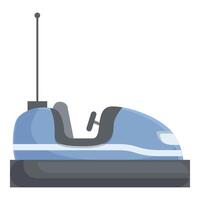 Flat design illustration of a blue and grey bumper car with antenna vector