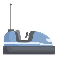 Flat design illustration of a blue and grey bumper car with antenna vector