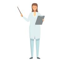Professional female scientist with clipboard and pointer vector