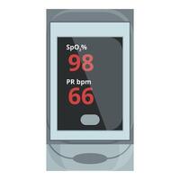 Digital pulse oximeter display showing oxygen and pulse rate vector