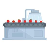 Automated apple sorting conveyor belt illustration vector