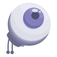 Isometric view of a stylized robotic eye, perfect for tech and ai concepts vector