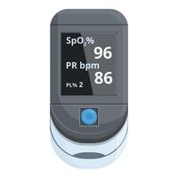 Digital finger pulse oximeter displaying oxygen levels vector