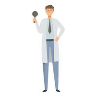 Smiling scientist holding test tube illustration vector