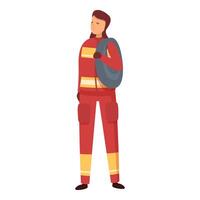 Illustration of a female firefighter in uniform vector