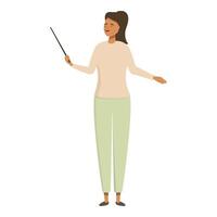 Smiling woman holding a pointer stick vector