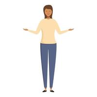 Smiling woman balancing gesture illustration vector