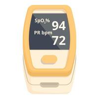 Digital pulse oximeter displaying oxygen saturation and pulse rate vector