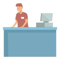 Cashier at checkout counter illustration vector