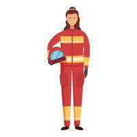 Female professional racer holding helmet vector