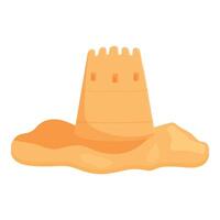Cartoon sandcastle isolated on white vector