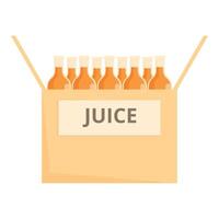 Fresh juice bottles in cardboard carton vector