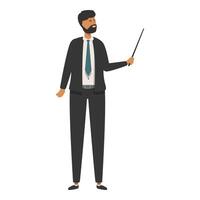 Confident businessman giving presentation with pointer vector