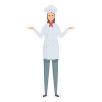 Confident chef posing with open hands vector