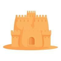 vibrante digital ilustración de un simple, estilizado castillo de arena en un blanco antecedentes vector