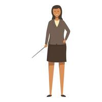 Professional woman with pointer presentation pose vector