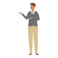 illustration of a business professional presenting with a hand gesture vector