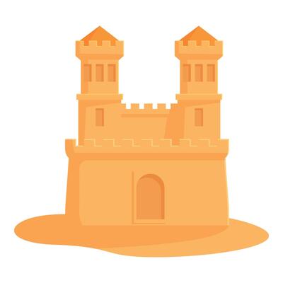 Vibrant illustration of a whimsical sandcastle, perfect for summer or beachthemed designs