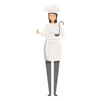 Professional female chef giving thumbs up vector