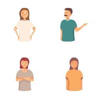 Diverse set of cartoon people expressing emotions vector