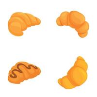 Set of assorted croissants illustration vector