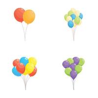 Colorful balloon bundles set vector