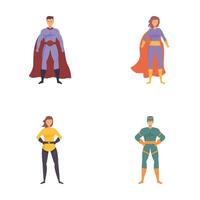 Diverse group of superhero characters vector