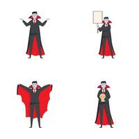 Diverse vampire cartoon character set vector