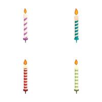 Set of four colorful birthday candles vector