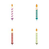 Set of four colorful birthday candles vector