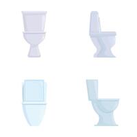 Set of modern toilets in flat design style vector