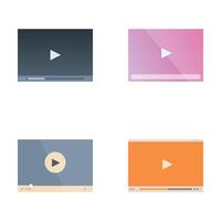 Set of modern play buttons and players vector