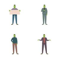 Cartoon man in different poses and expressions vector