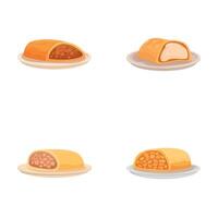set of four different bread types, ideal for bakery or menu illustrations vector