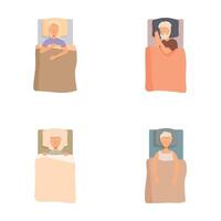 Illustrations of people sleeping in different positions vector