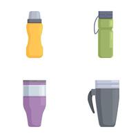 Set of various drink containers isolated on white vector