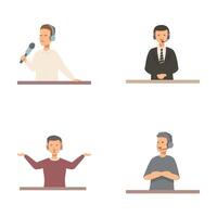 Set of customer service representatives icons vector